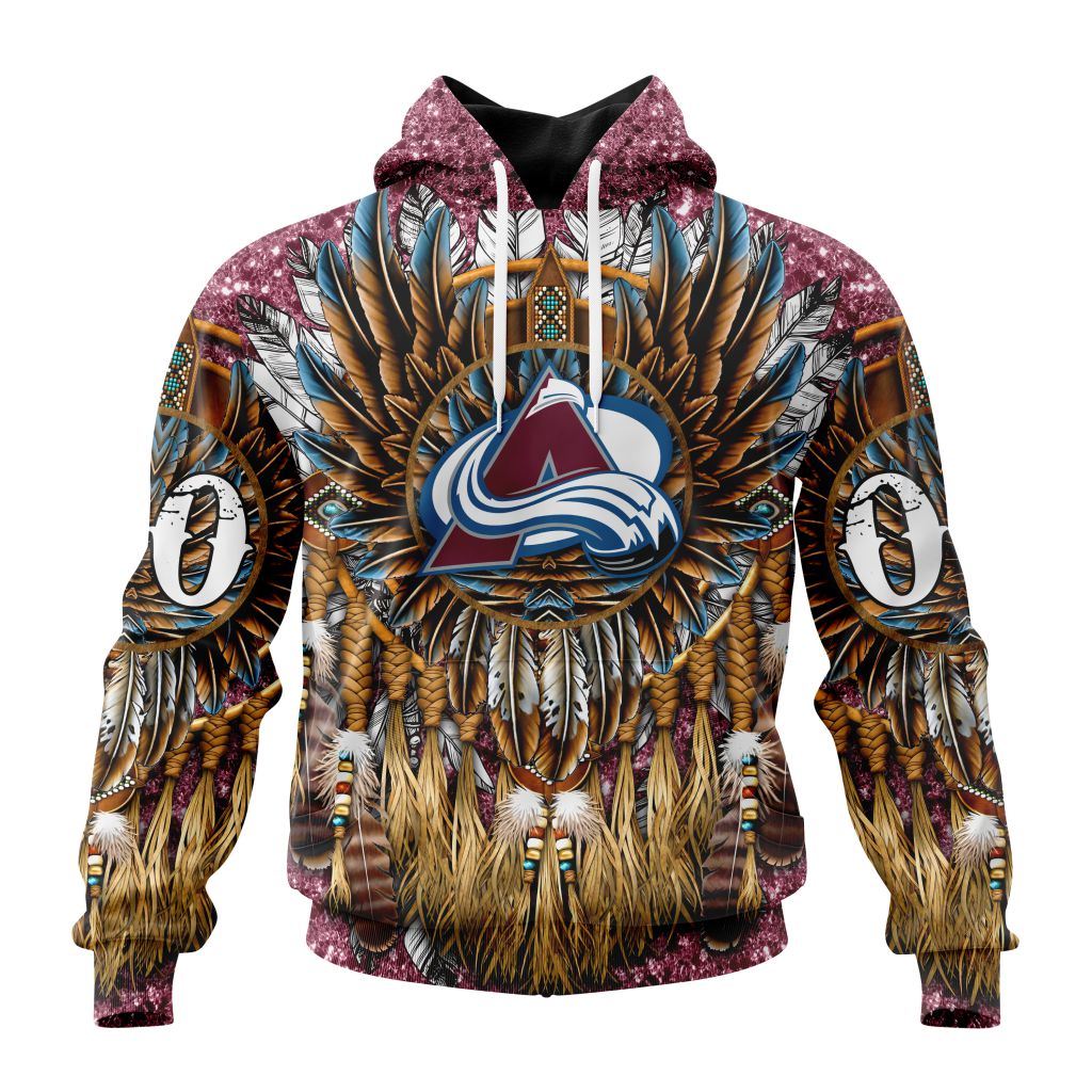 Customized Nhl Colorado Avalanche Special Native Costume Design Pullover Hoodie