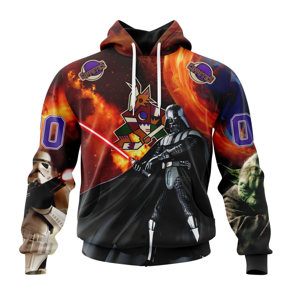 Customized Nhl Arizona Coyotes Specialized Darth Vader Star Wars Pullover Hoodie