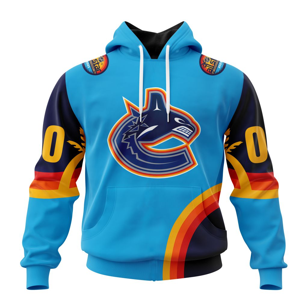 Custom Nhl Vancouver Canucks Special All-Star Game Atlantic Ocean Pullover Hoodie