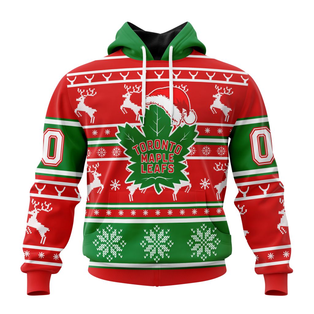 Custom Nhl Toronto Maple Leafs Specialized Christmas Is Coming Santa Claus Pullover Hoodie