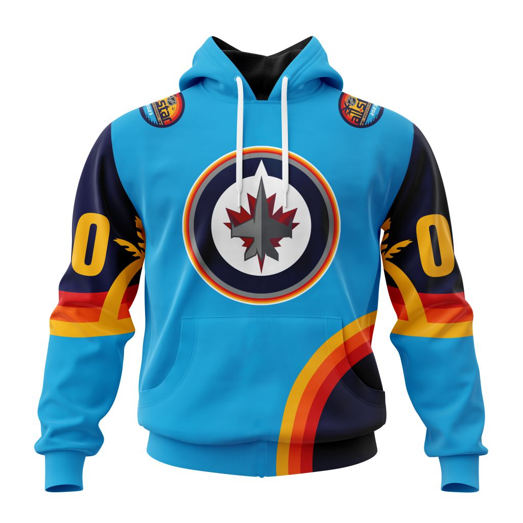 Custom Nhl Winnipeg Jets Special All-Star Game Atlantic Ocean Pullover Hoodie