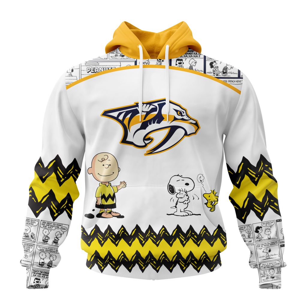 Customized Nhl Nashville Predators Special Snoopy Design Pullover Hoodie