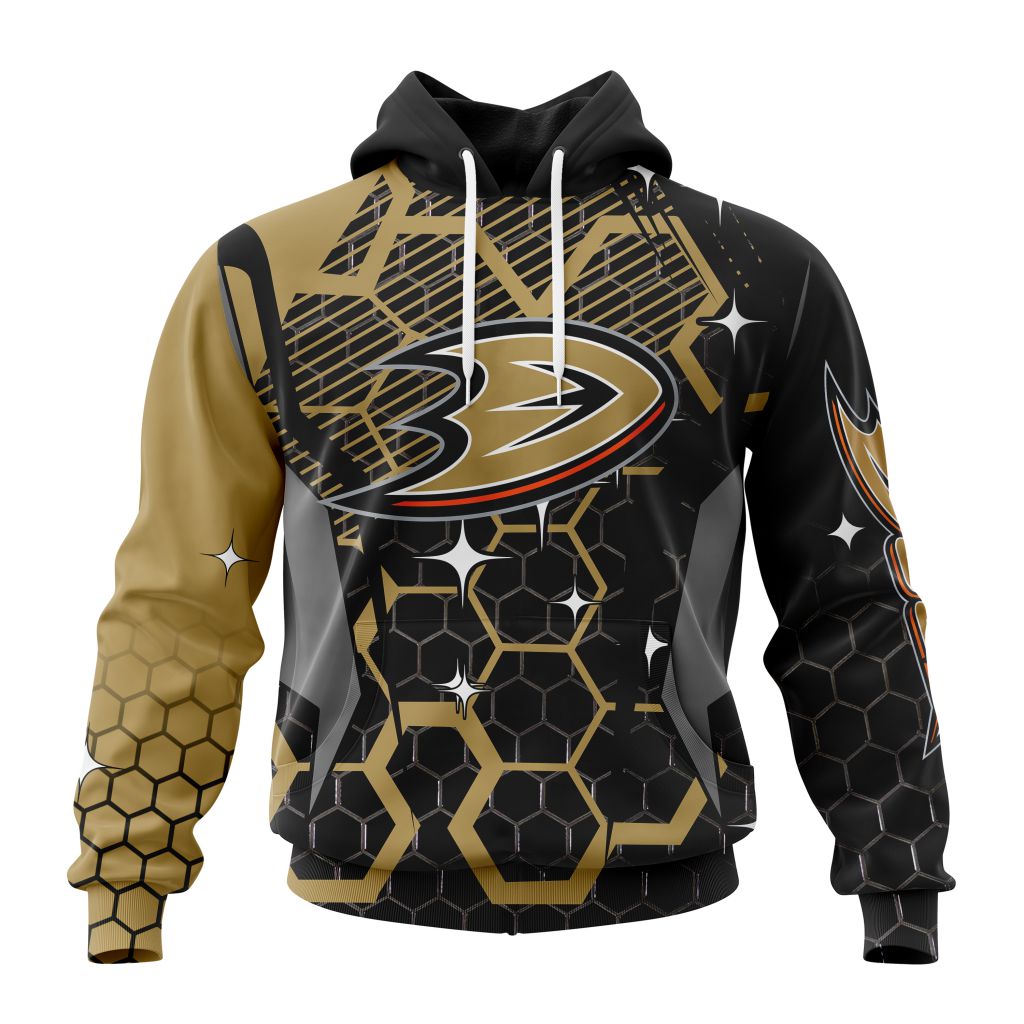 Customized Nhl Anaheim Ducks Specialized Design With Motocross Style Pullover Hoodie