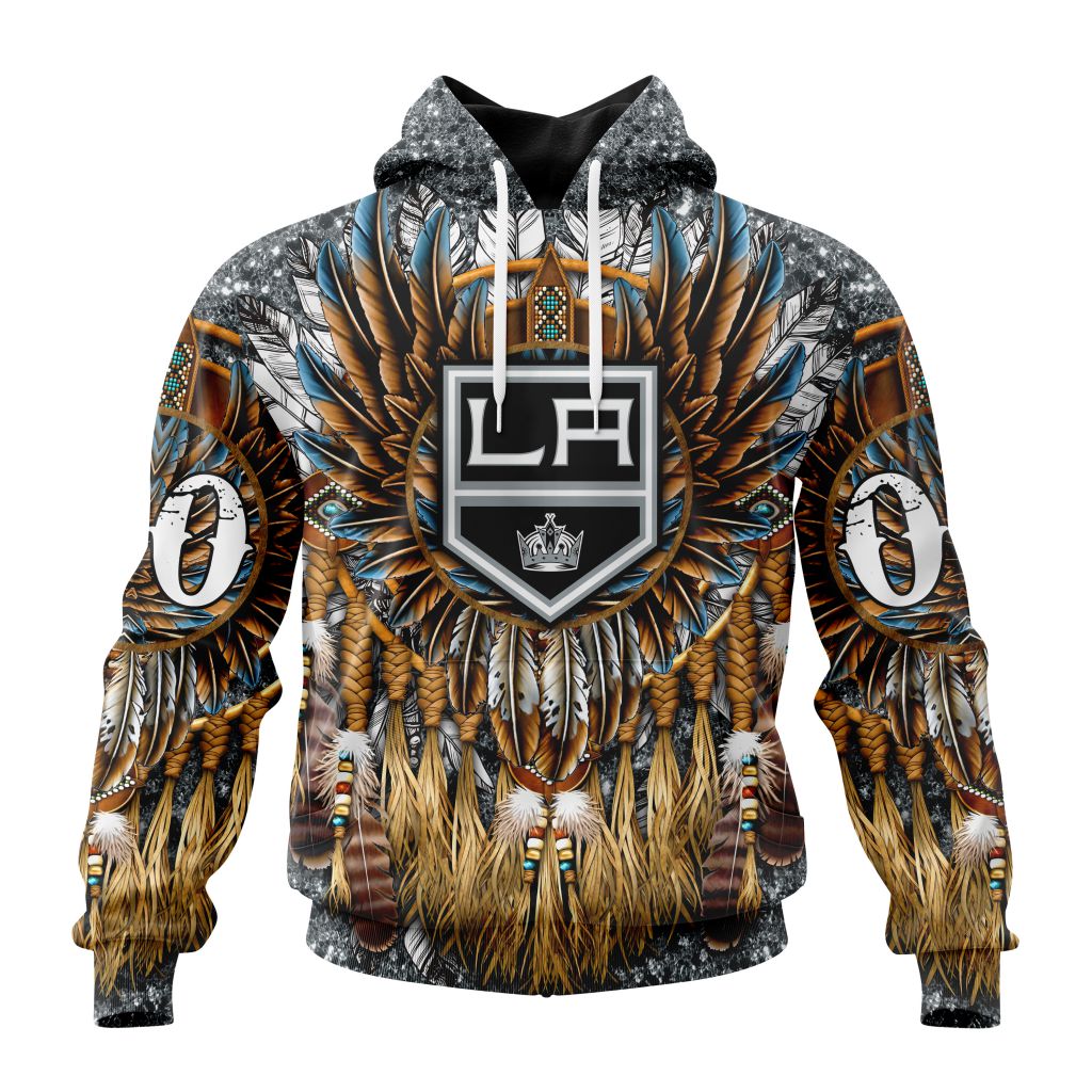 Customized Nhl Los Angeles Kings Special Native Costume Design Pullover Hoodie