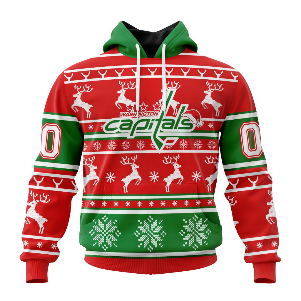 Custom Nhl Washington Capitals Specialized Christmas Is Coming Santa Claus Pullover Hoodie