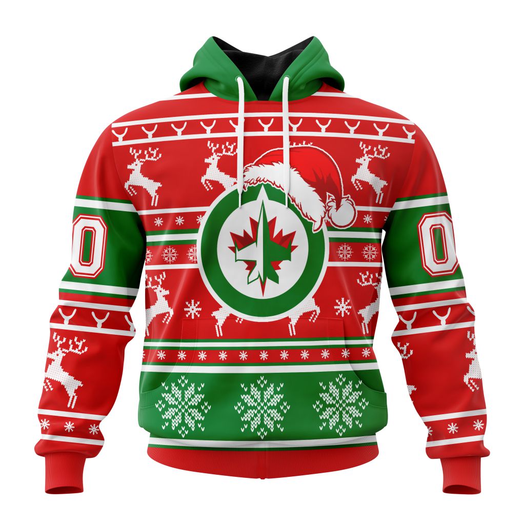 Custom Nhl Winnipeg Jets Specialized Christmas Is Coming Santa Claus Pullover Hoodie