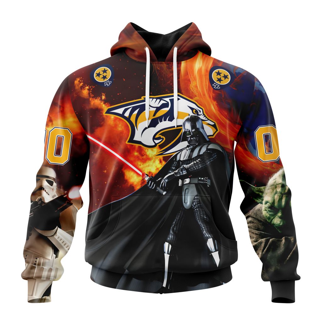 Customized Nhl Nashville Predators Specialized Darth Vader Star Wars Pullover Hoodie
