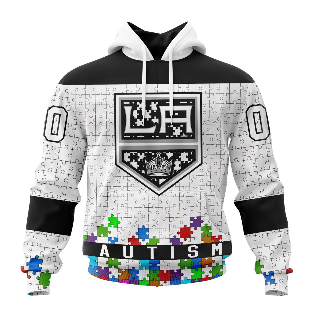 Customized Nhl Los Angeles Kings Hockey Fights Against Autism Pullover Hoodie