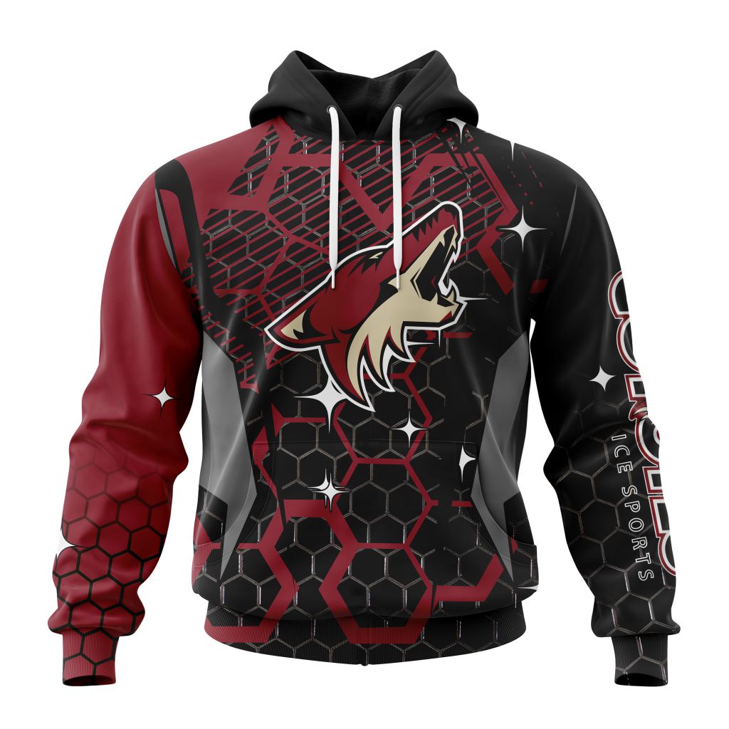 Customized Nhl Arizona Coyotes Specialized Design With Motocross Style Pullover Hoodie