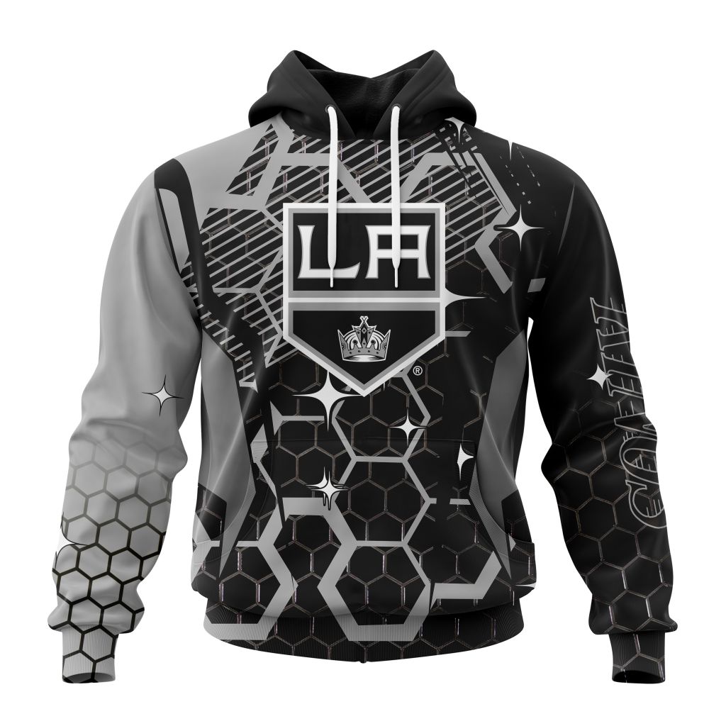 Customized Nhl Los Angeles Kings Specialized Design With Motocross Style Pullover Hoodie
