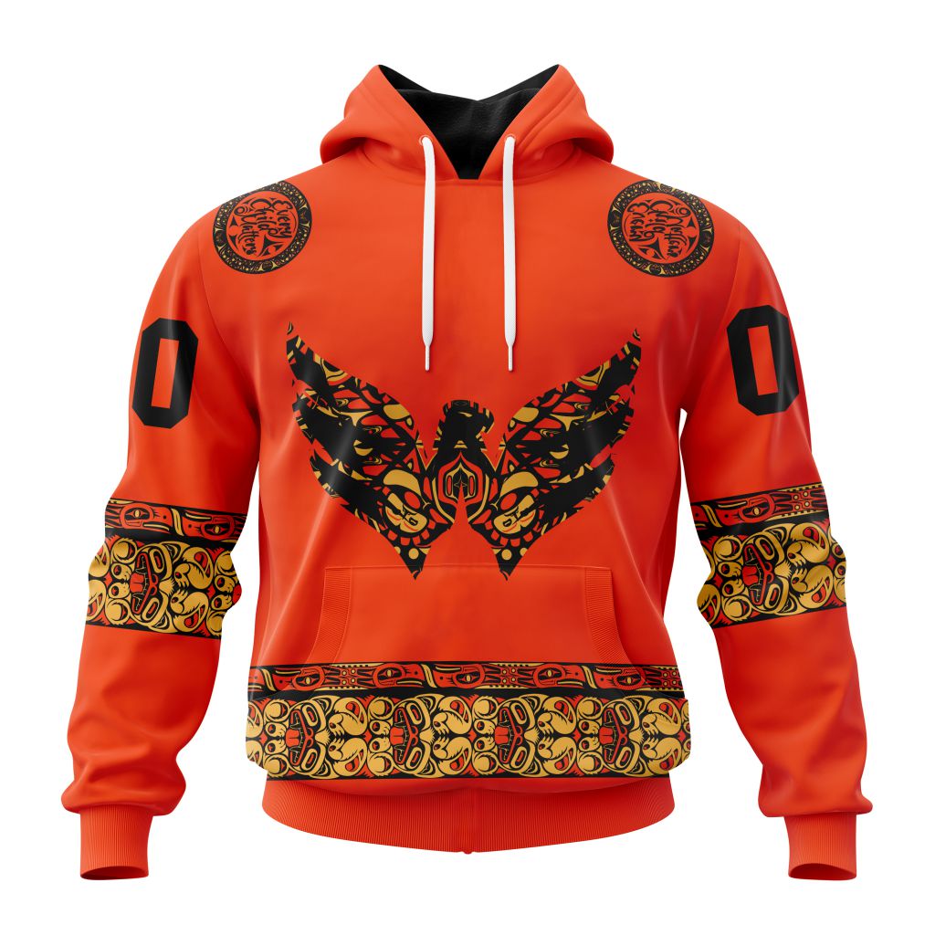 Custom Nhl Washington Capitals Specialized National Day For Truth And Reconciliation Pullover Hoodie