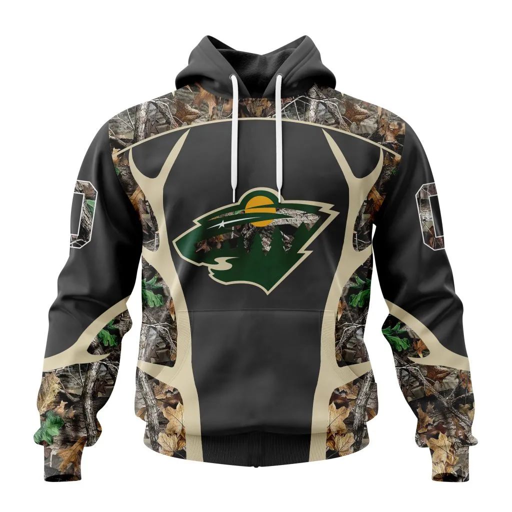 Customized Nhl Minnesota Wild Special Camo Hunting Design Hoodie