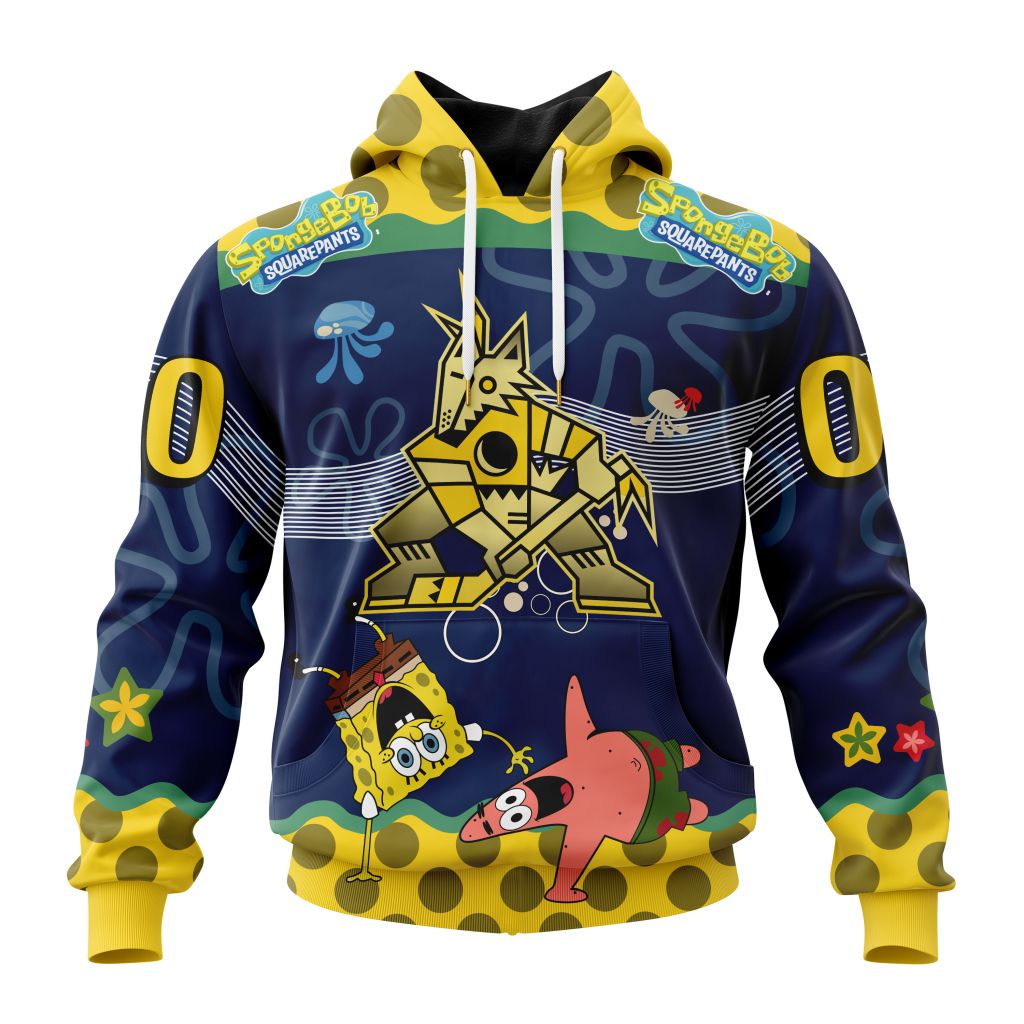 Customized Nhl Arizona Coyotes Specialized Jersey With Spongebob Pullover Hoodie