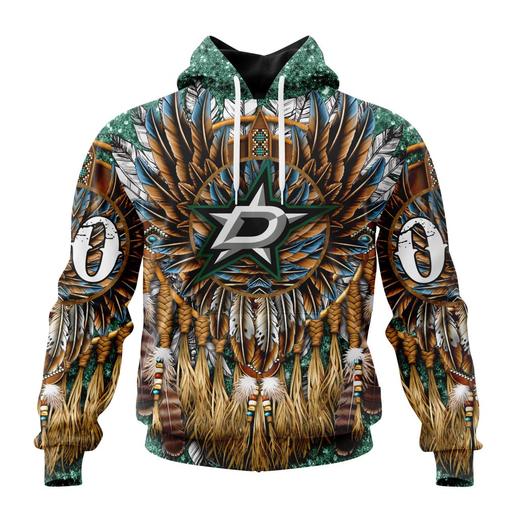 Customized Nhl Dallas Stars Special Native Costume Design Pullover Hoodie