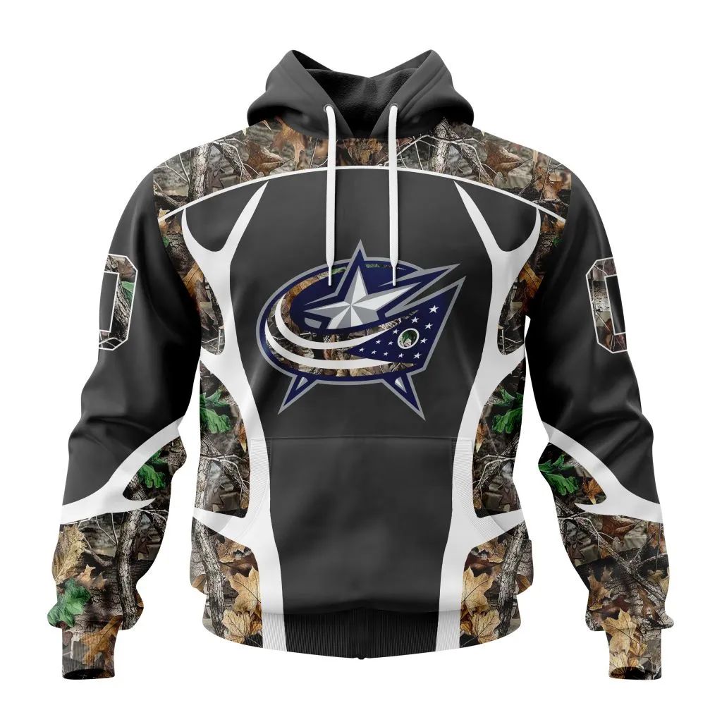 Customized Nhl Columbus Blue Jackets Special Camo Hunting Design Hoodie