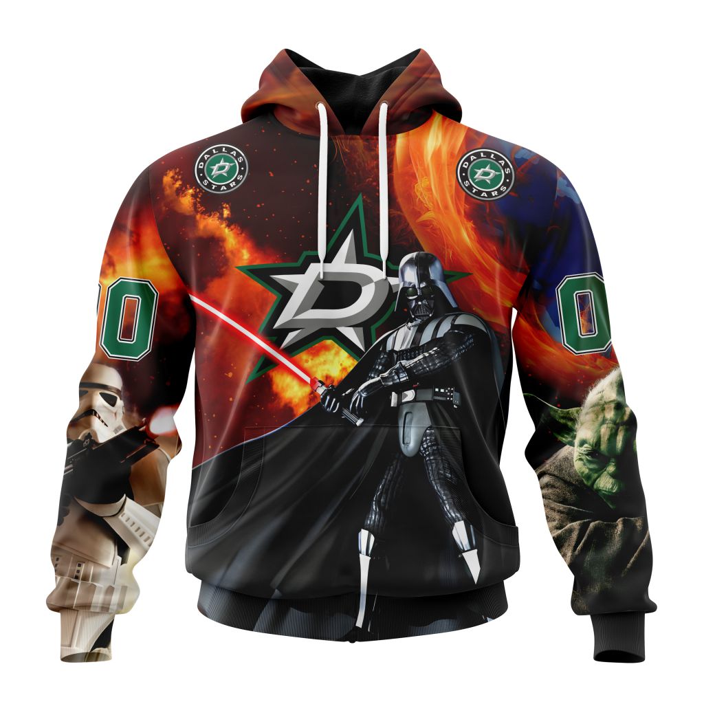 Customized Nhl Dallas Stars Specialized Darth Vader Star Wars Pullover Hoodie