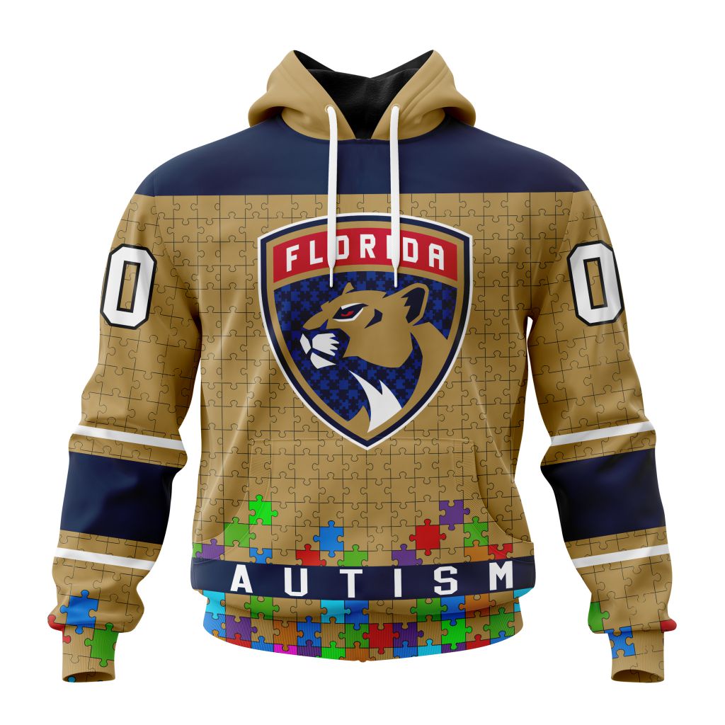 Customized Nhl Florida Panthers Hockey Fights Against Autism Pullover Hoodie