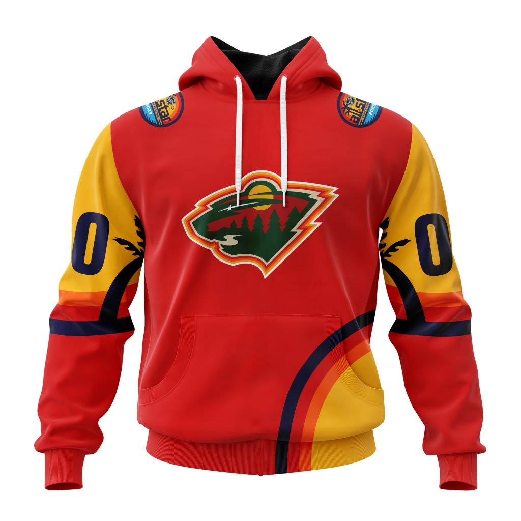 Custom Nhl Minnesota Wild Special All-Star Game Florida Sunset Pullover Hoodie