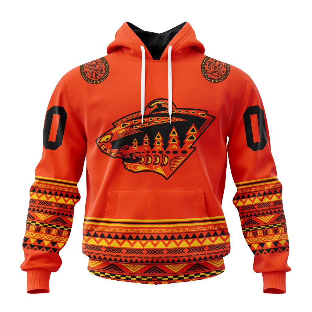 Custom Nhl Minnesota Wild Specialized National Day For Truth And Reconciliation Pullover Hoodie