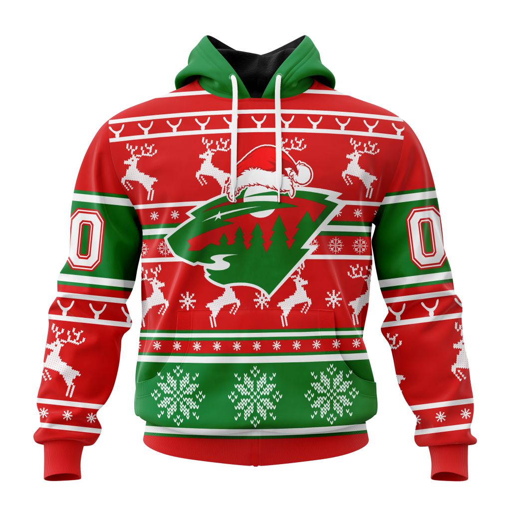 Custom Nhl Minnesota Wild Specialized Christmas Is Coming Santa Claus Pullover Hoodie