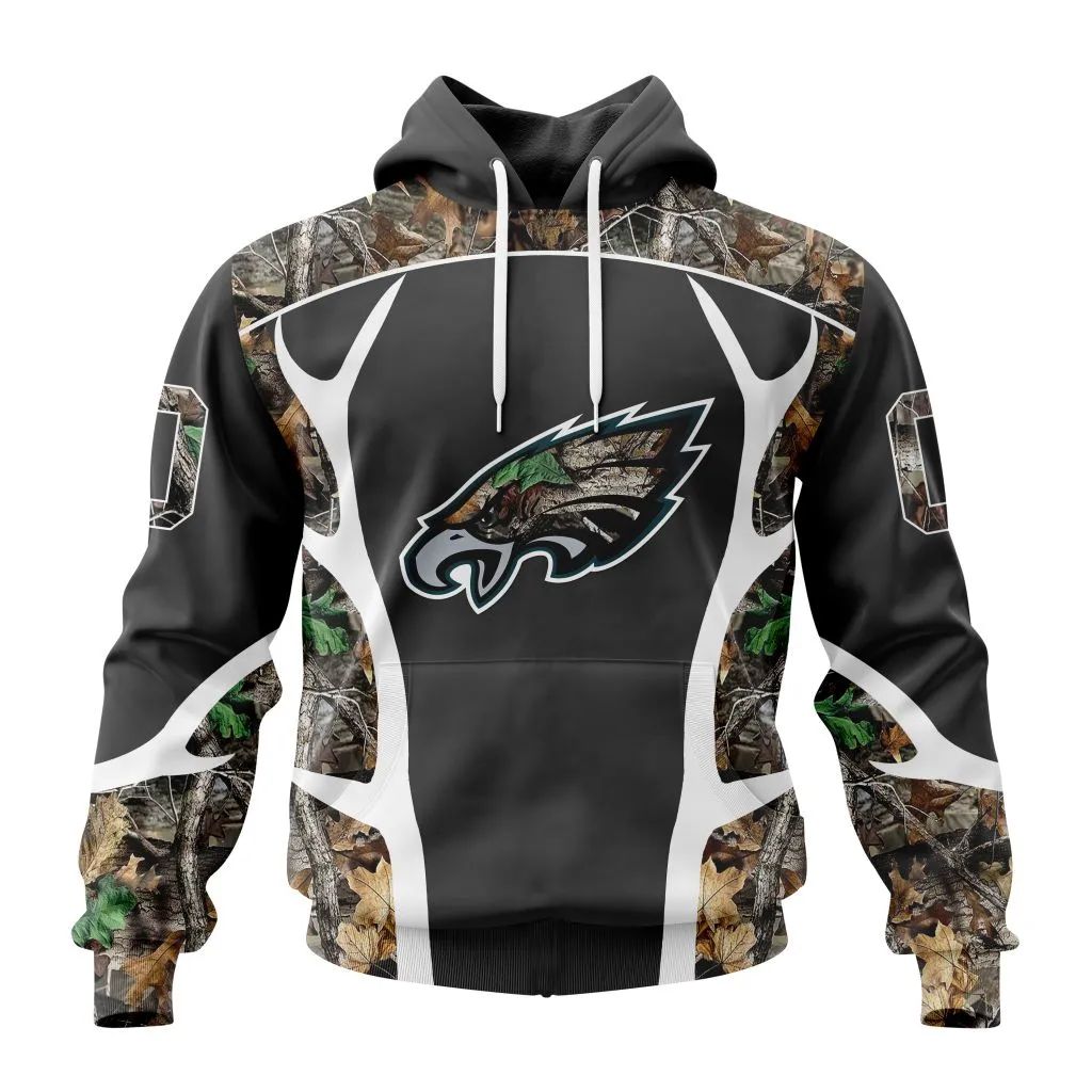 Personalized Nfl Philadelphia Eagles Camo Hunting Design Hoodie