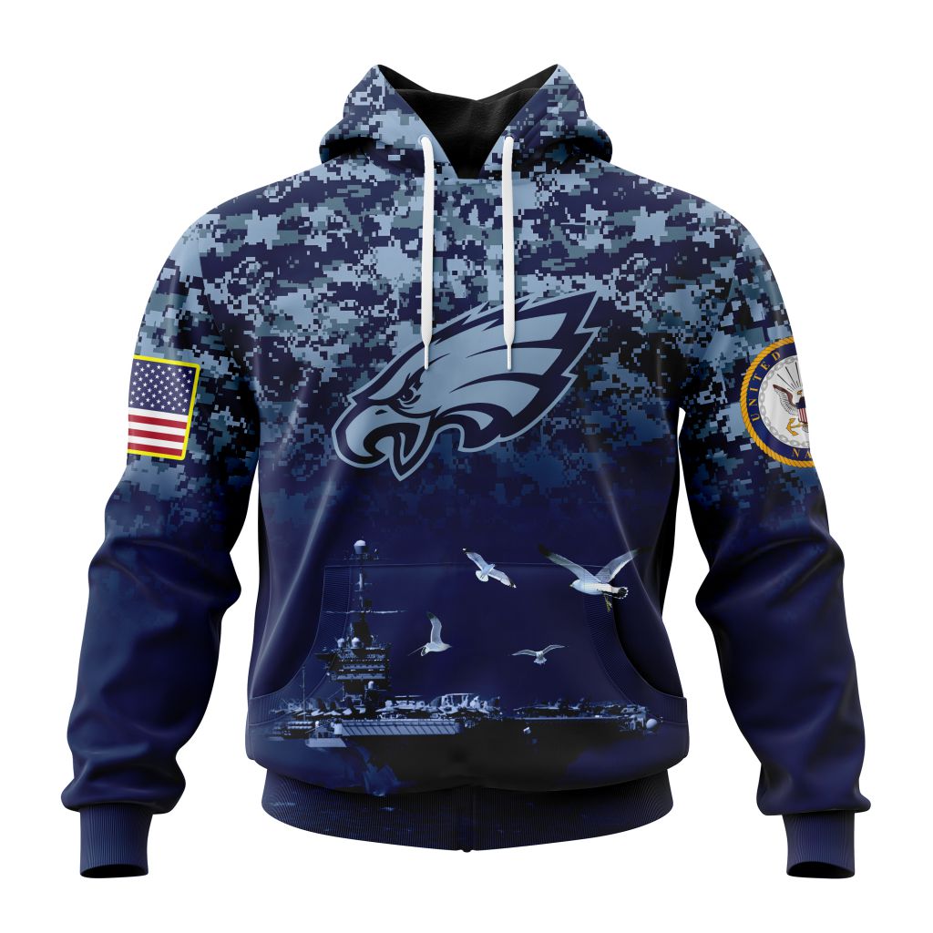 Personalized Nfl Philadelphia Eagles Honor Us Navy Veterans Hoodie