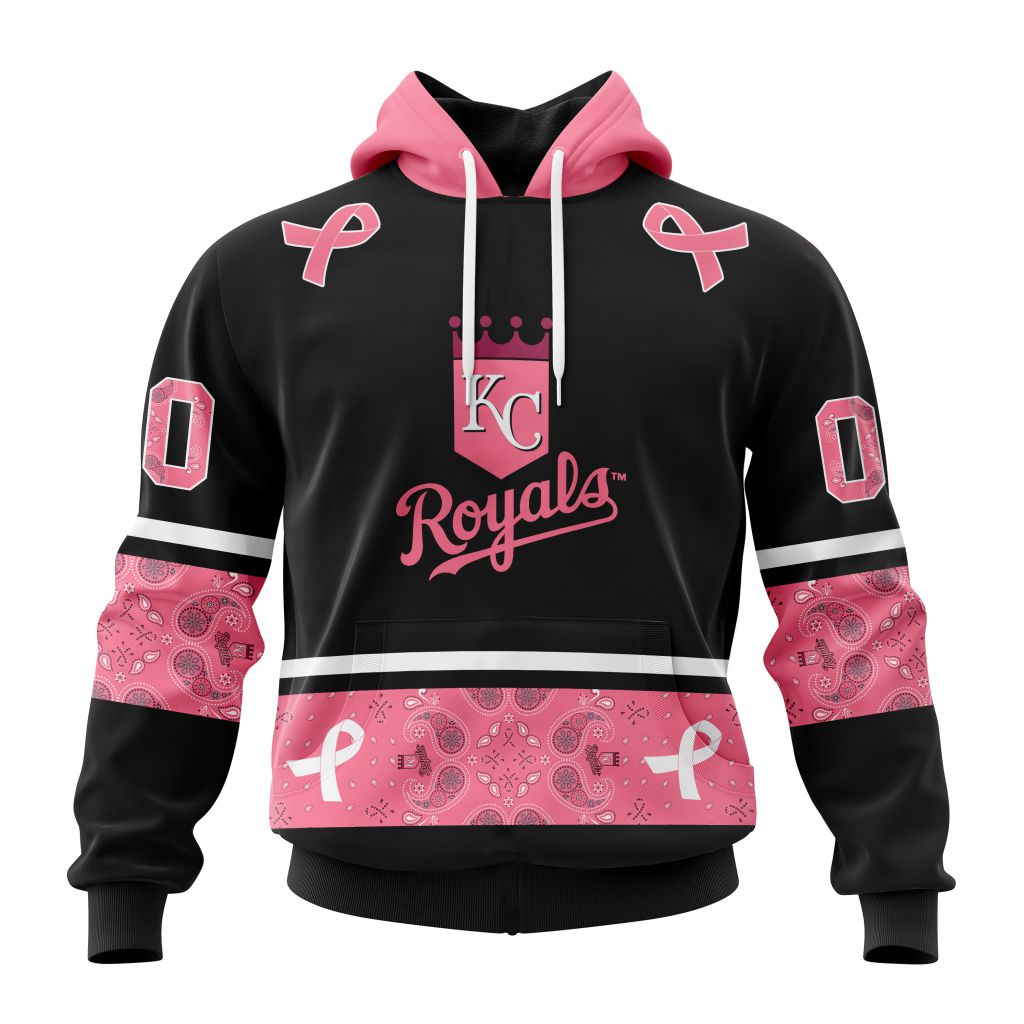 Kansas City Royals Specialized Design In Classic Style With Paisley In October We Wear Pink Breast Cancer Pullover Hoodie