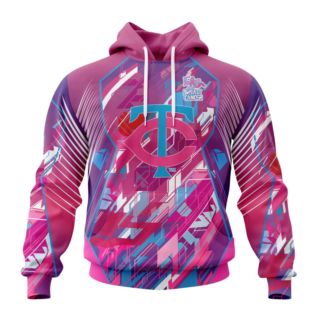 Mlb Minnesota Twins Specialized Design I Pink I Can Fearless Again Breast Cancer Pullover Hoodie