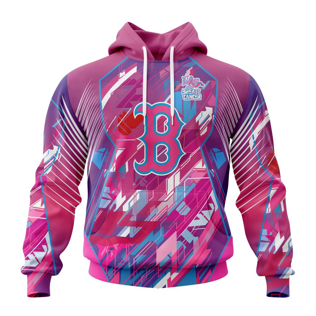 Mlb Boston Red Sox Specialized Design I Pink I Can Fearless Again Breast Cancer Pullover Hoodie
