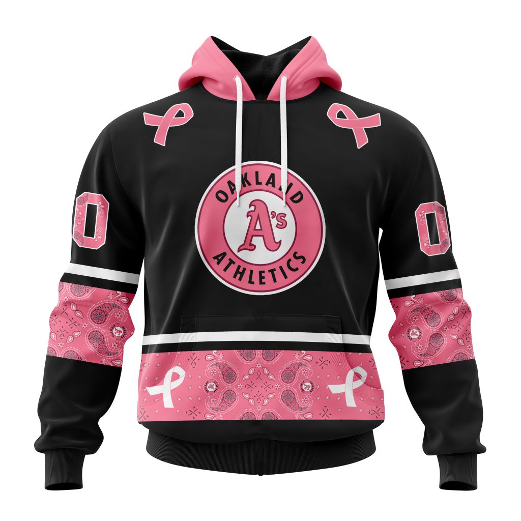 Oakland Athletics Specialized Design In Classic Style With Paisley In October We Wear Pink Breast Cancer Pullover Hoodie