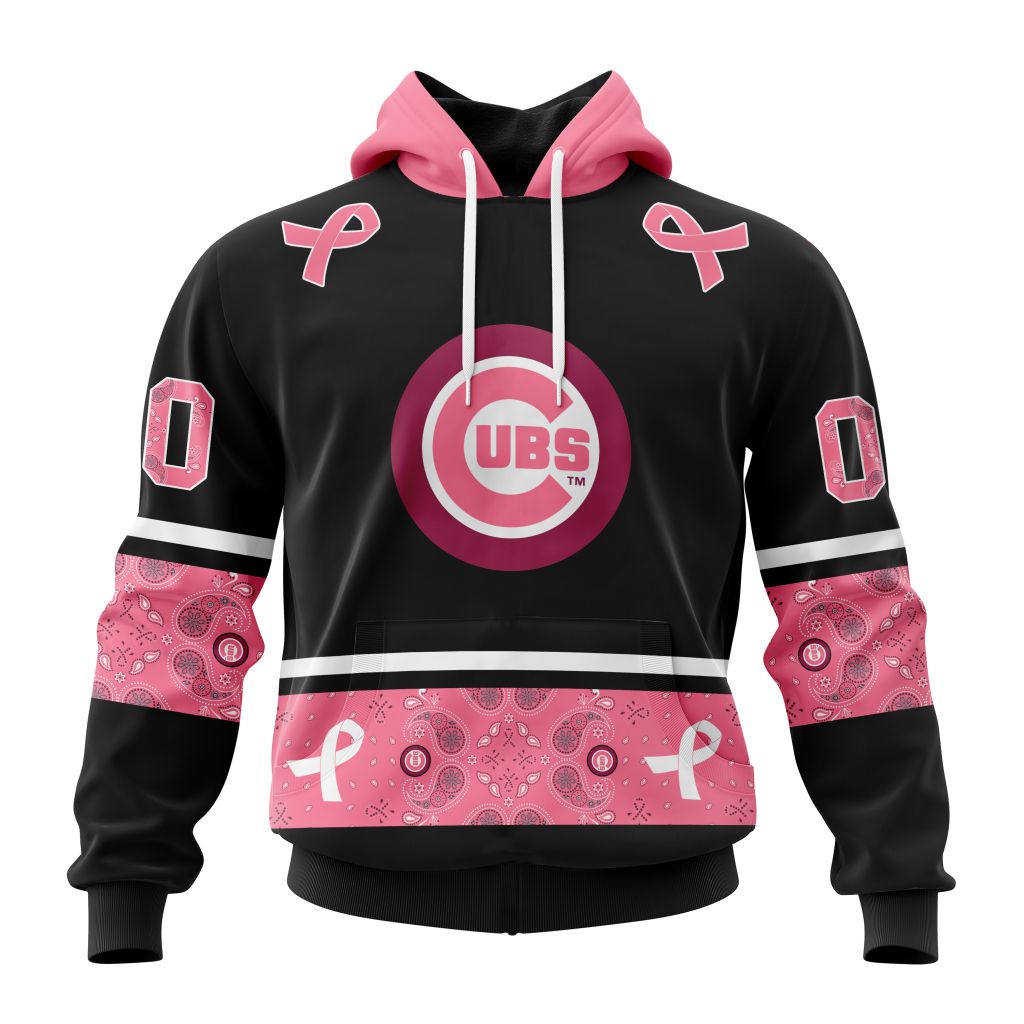 Chicago Cubs Specialized Design In Classic Style With Paisley In October We Wear Pink Breast Cancer Pullover Hoodie