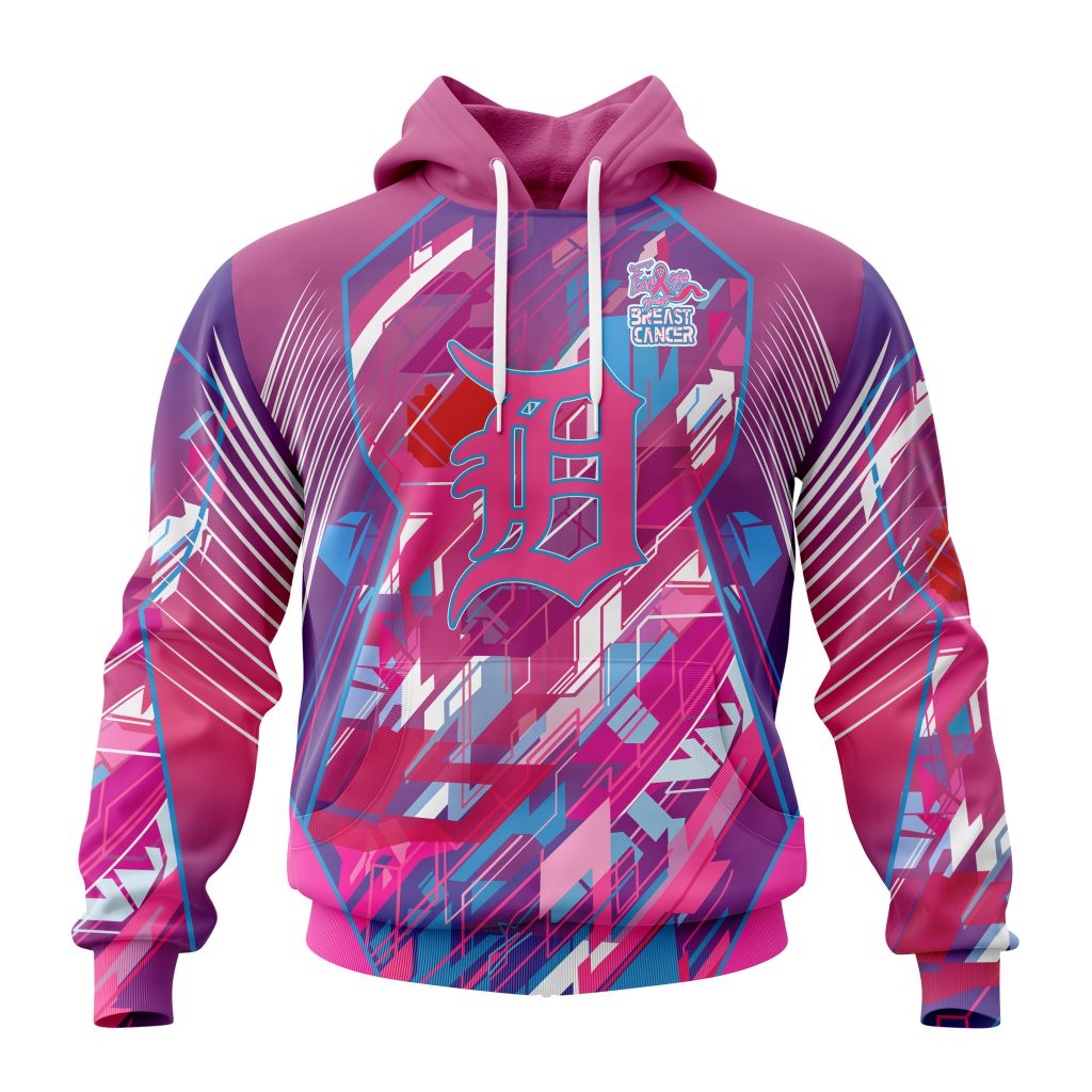 Mlb Detroit Tigers Specialized Design I Pink I Can Fearless Again Breast Cancer Pullover Hoodie