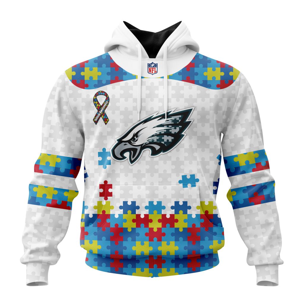 Personalized Nfl Philadelphia Eagles Autism Awareness Design Hoodie