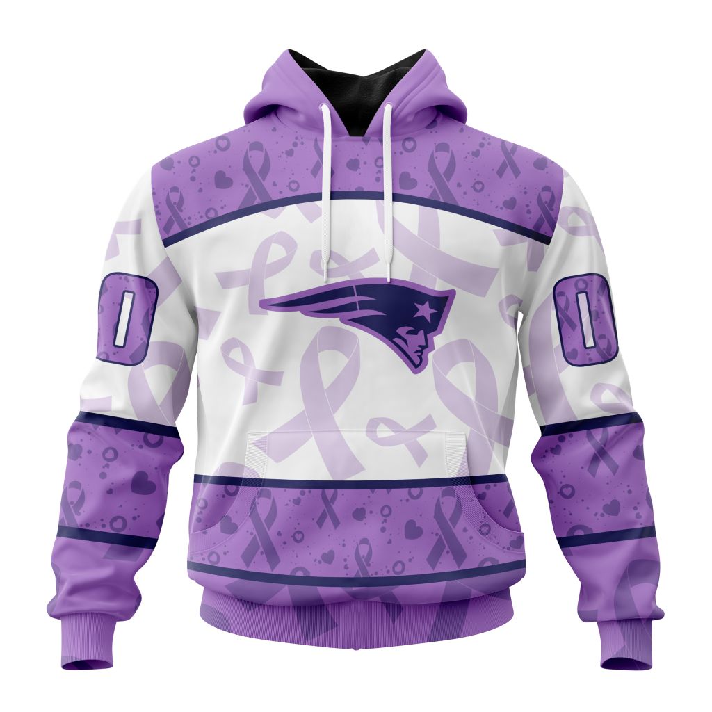 Personalized Nfl New England Patriots Special Lavender Fights Cancer Hoodie