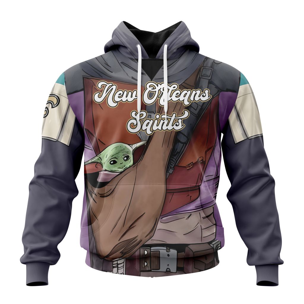 Personalized Nfl New Orleans Saints Specialized Mandalorian And Baby Yoda Hoodie