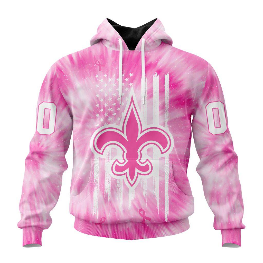 Personalized Nfl New Orleans Saints Special Pink Tie-Dye Hoodie