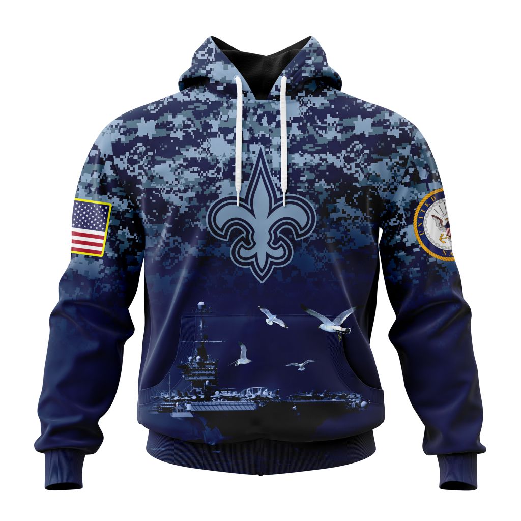 Personalized Nfl New Orleans Saints Honor Us Navy Veterans Hoodie