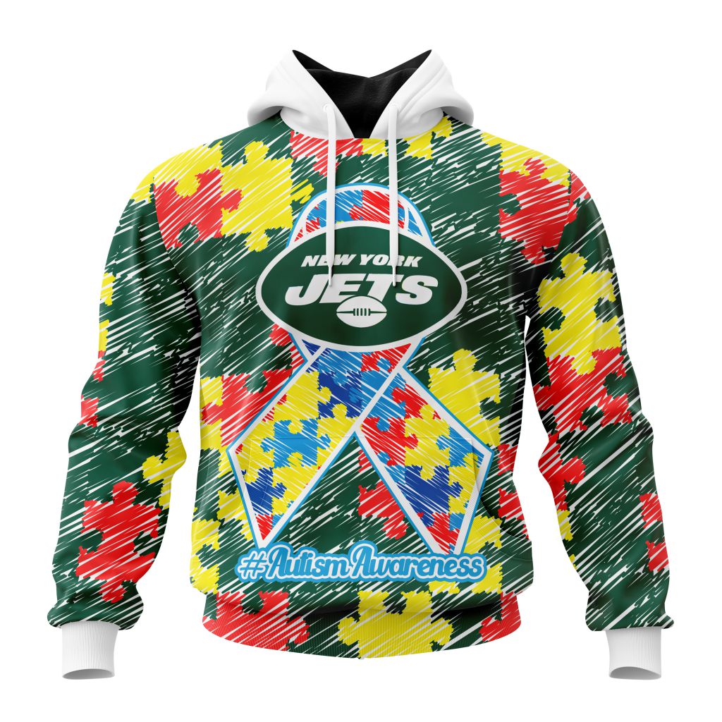Personalized Nfl New York Jets Puzzle Autism Awareness Hoodie