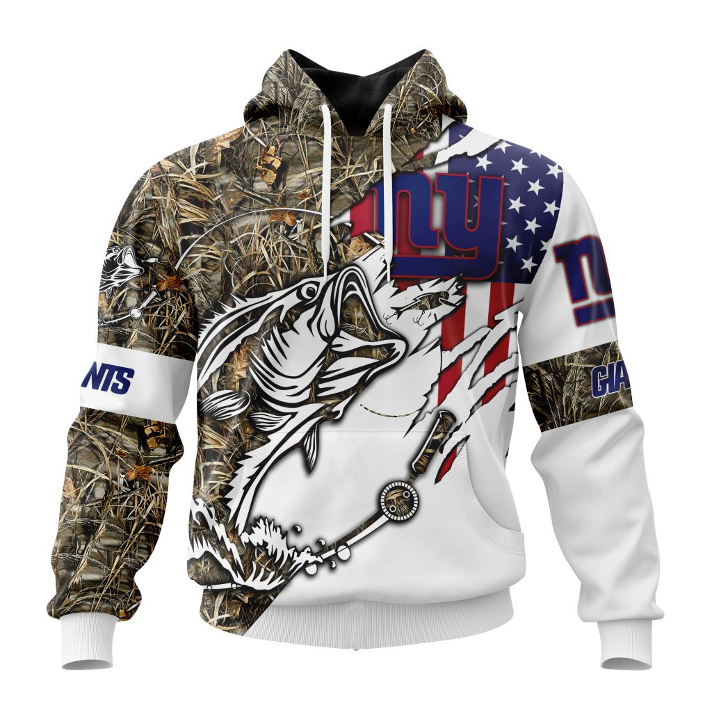 Personalized Nfl New York Giants Fishing With Flag Of The United States Hoodie