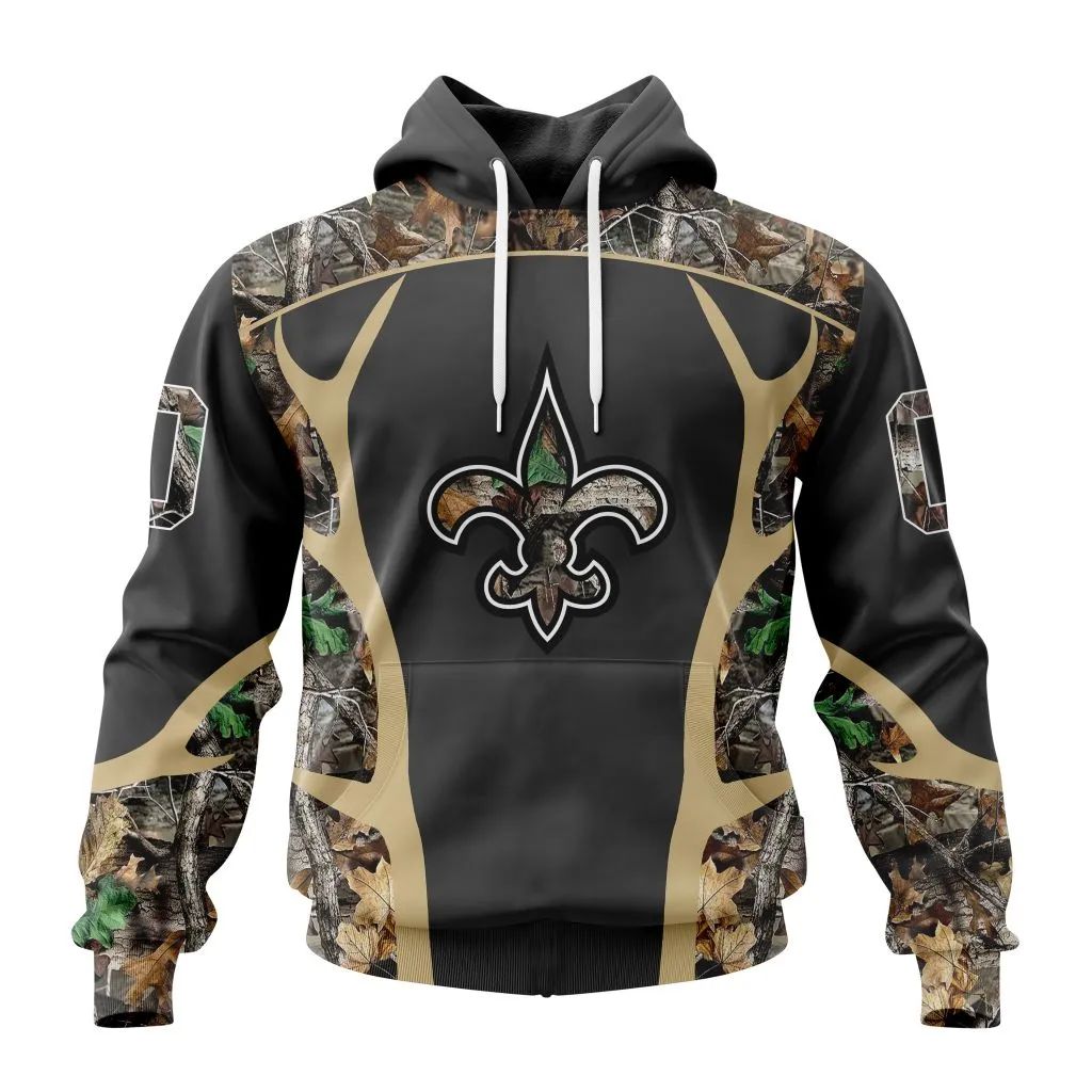 Personalized Nfl New Orleans Saints Camo Hunting Design Hoodie
