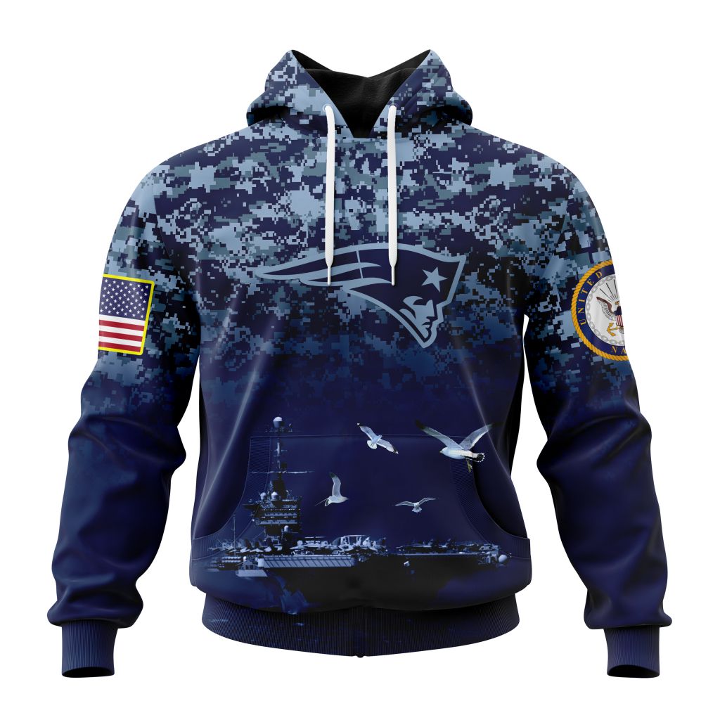 Personalized Nfl New England Patriots Honor Us Navy Veterans Hoodie