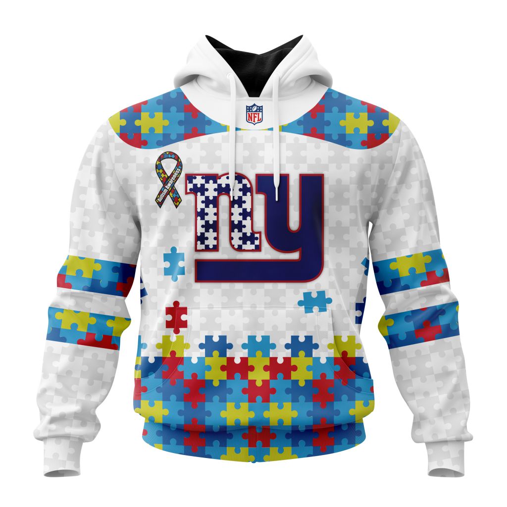 Personalized Nfl New York Giants Autism Awareness Design Hoodie