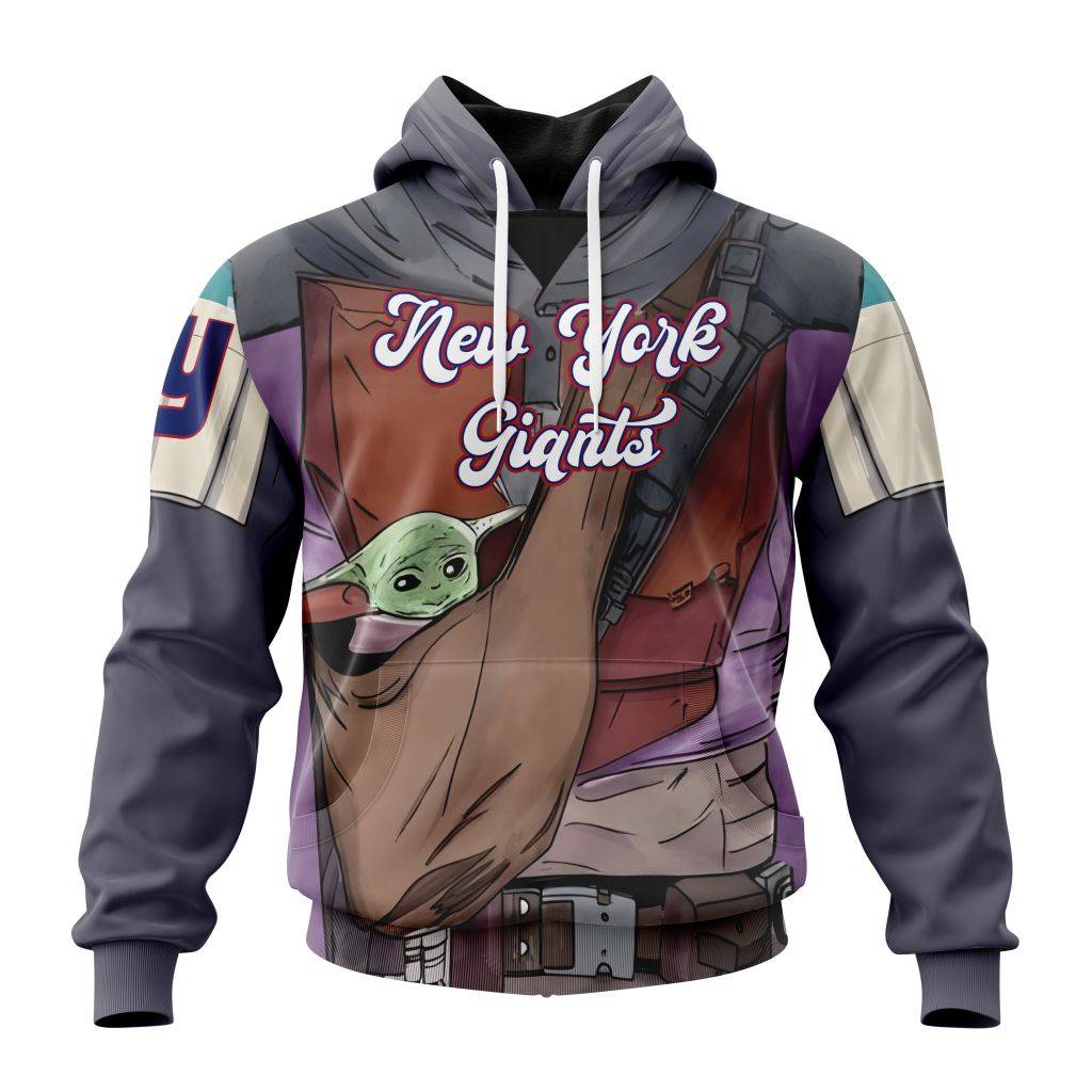 Personalized Nfl New York Giants Specialized Mandalorian And Baby Yoda Hoodie