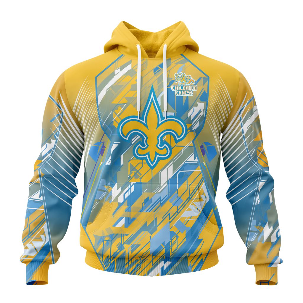 Personalized Nfl New Orleans Saints Fearless Against Childhood Cancers Hoodie