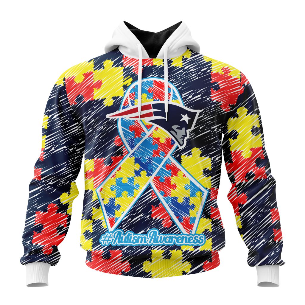Personalized Nfl New England Patriots Puzzle Autism Awareness Hoodie