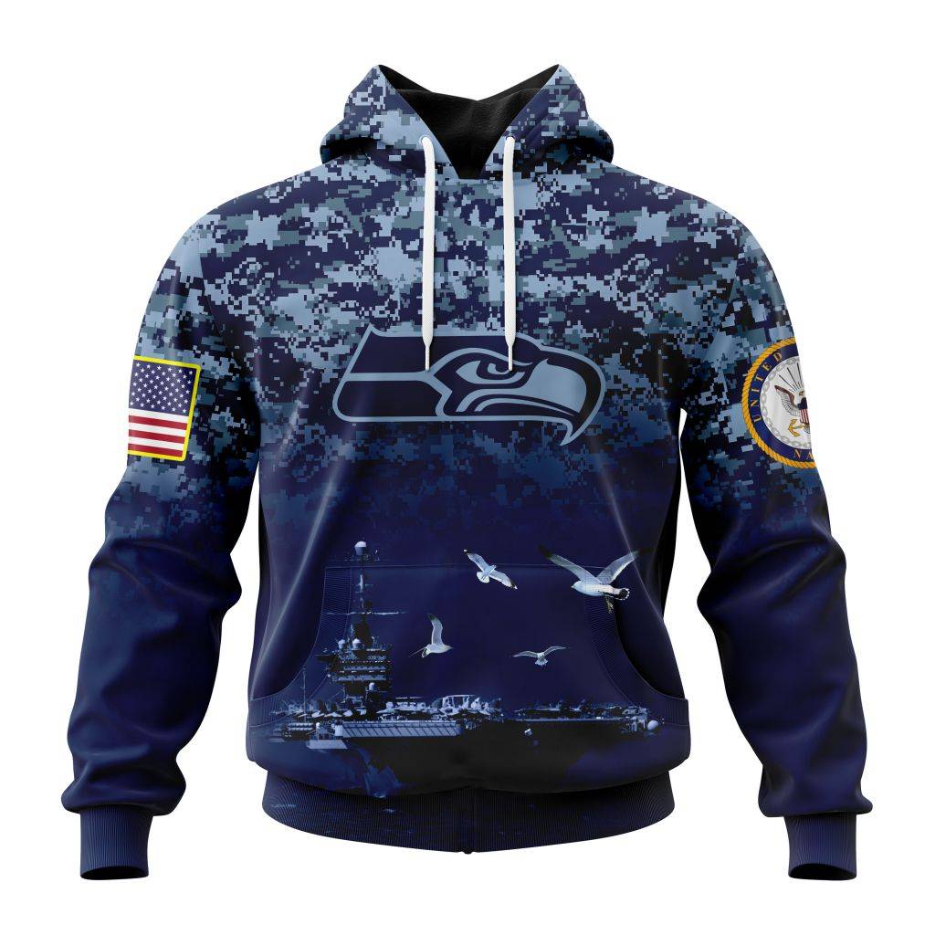 Personalized Nfl Seattle Seahawks Honor Us Navy Veterans Hoodie