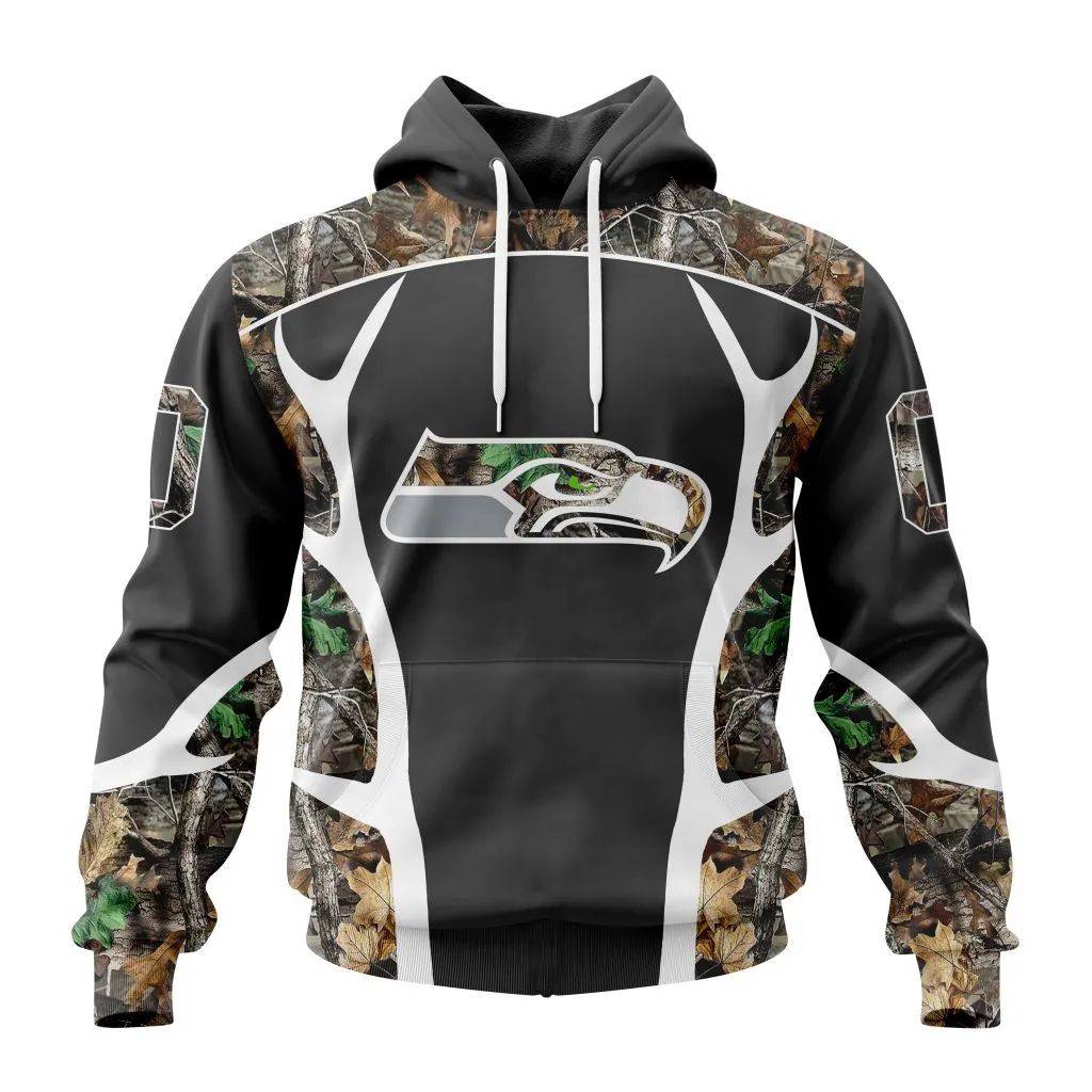Personalized Nfl Seattle Seahawks Camo Hunting Design Hoodie