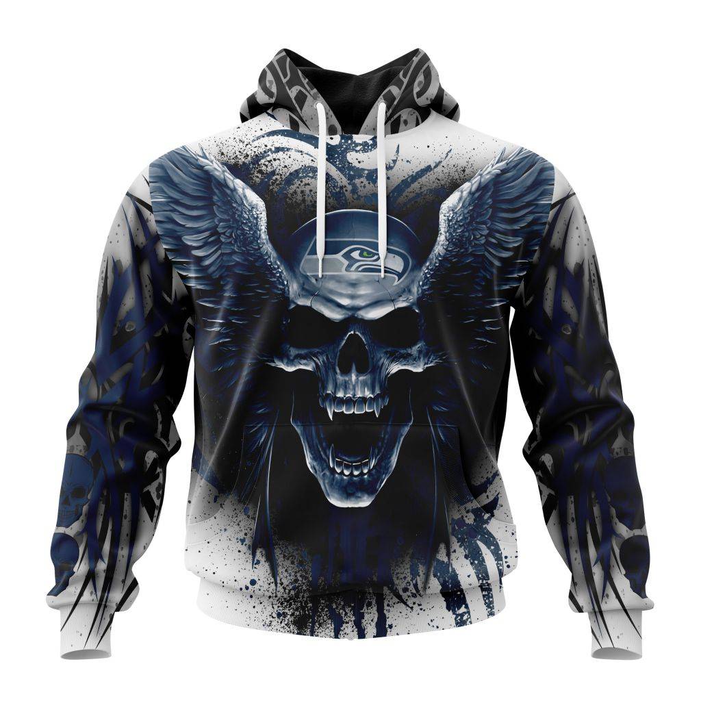 Personalized Nfl Seattle Seahawks Special Kits With Skull Art Hoodie
