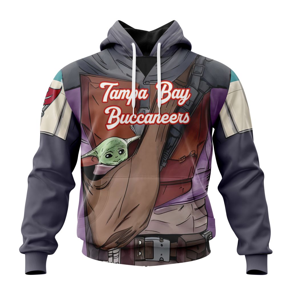 Personalized Nfl Tampa Bay Buccaneers Specialized Mandalorian And Baby Yoda Hoodie
