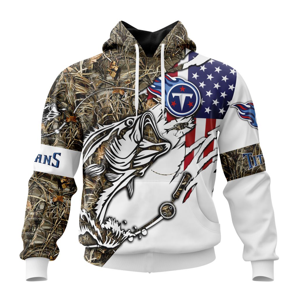 Personalized Nfl Tennessee Titans Fishing With Flag Of The United States Hoodie